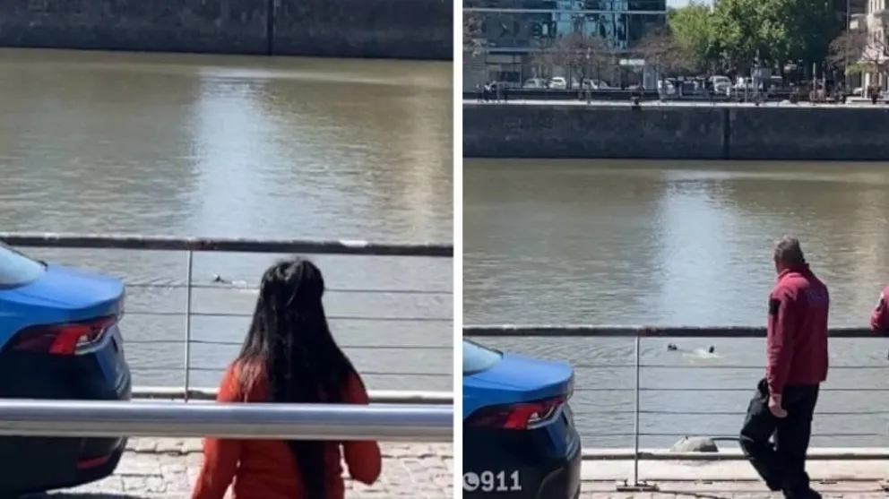 Estaba esposado y se tiró al dique para escapar de la Policía: tuvo que ser rescatado