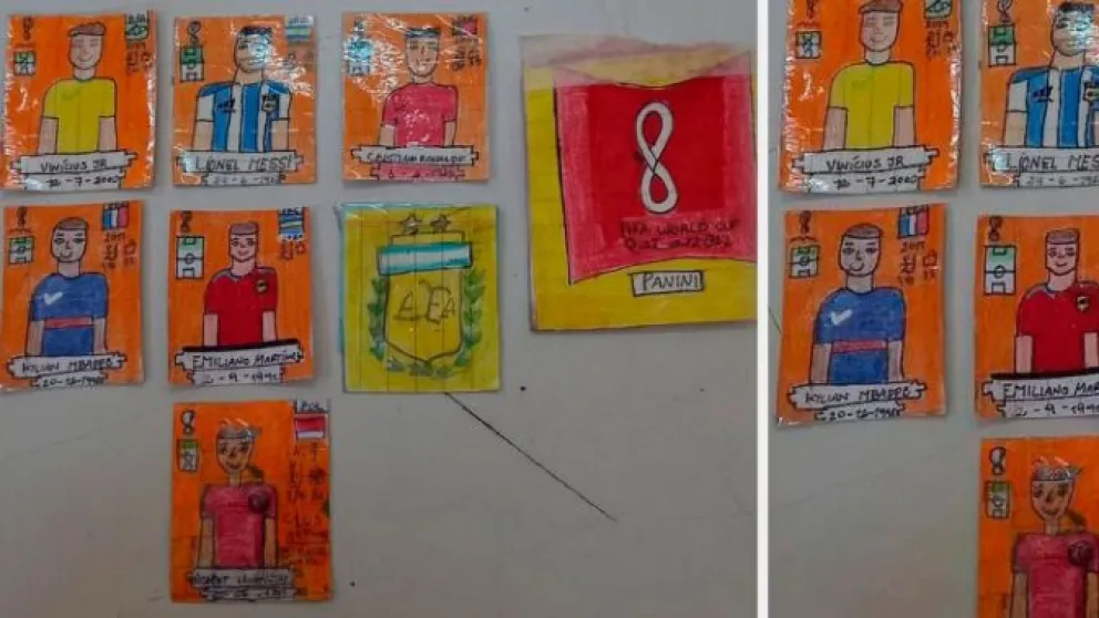 Conmovedor: viven en un pueblo donde no llegan las figuritas del Mundial y las dibujaron en el aula