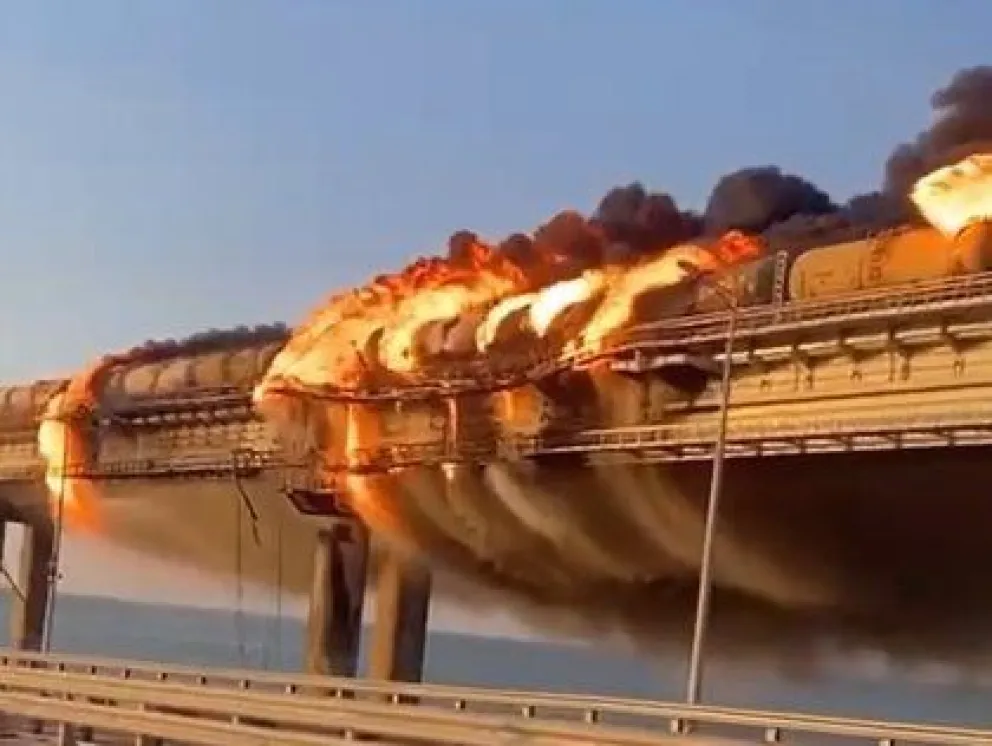 Explosión en el puente de Crimea 