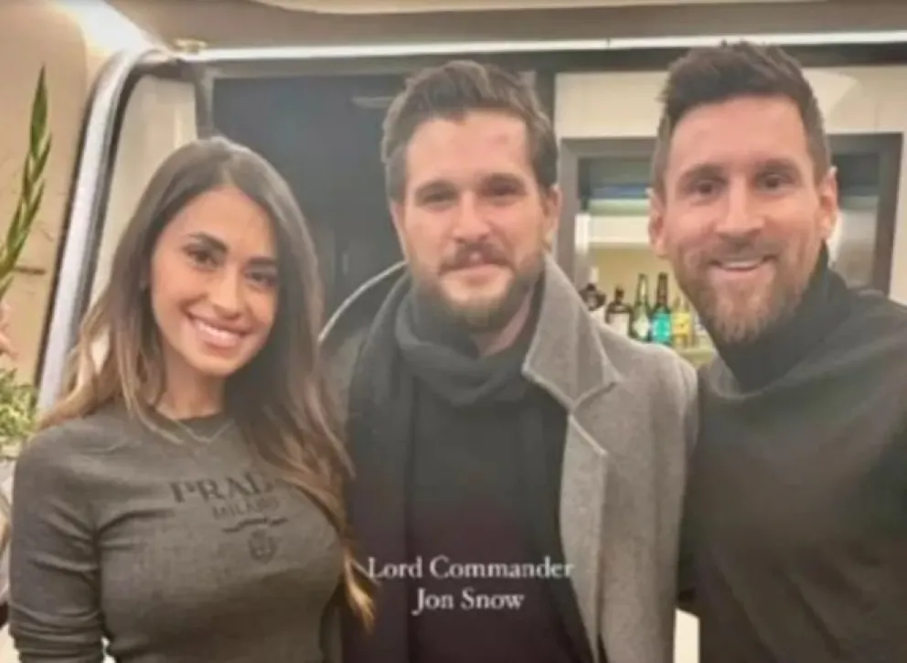 Furor en las redes por el encuentro entre Messi y el actor que protagonizó a Jon Snow en Game of Thrones