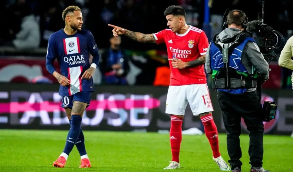 PSG- Benfica: el picante cruce entre Enzo Fernández y Neymar en el cierre del partido