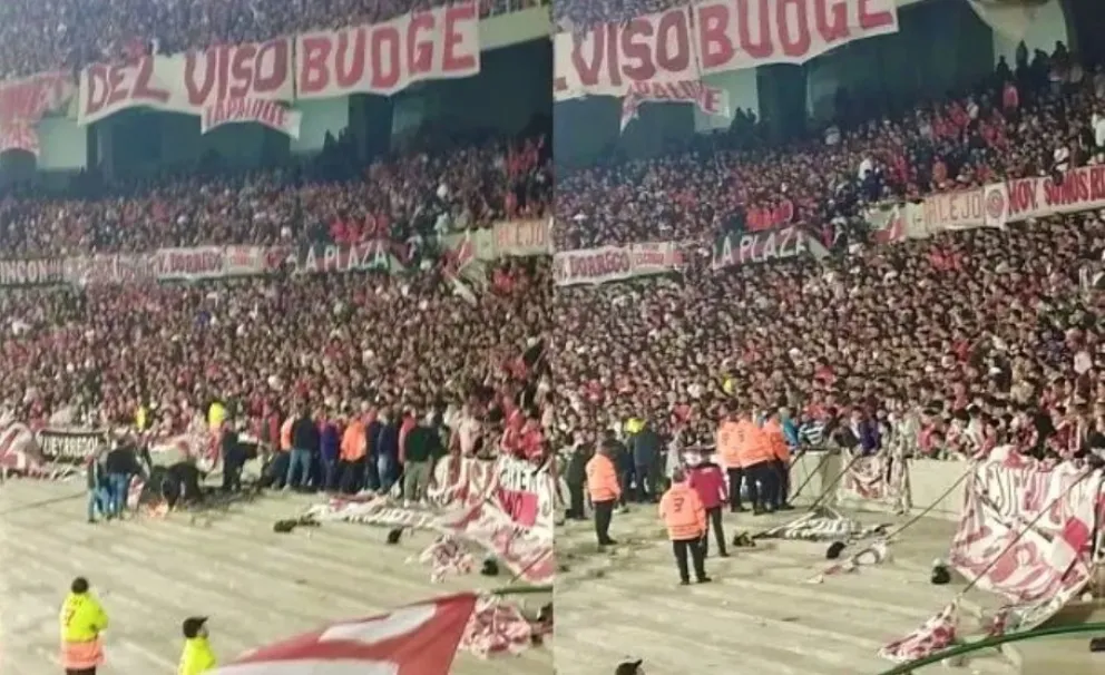 Momento tenso: se cayó un paredón de una de las tribunas del estadio de River