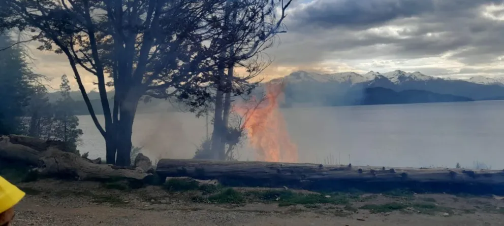Se veía desde Bariloche: combaten desde ayer un incendio cerca de La Angostura