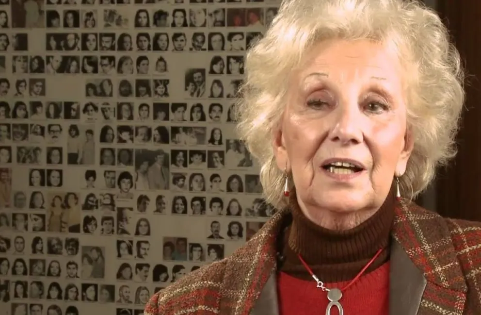 Ante un nuevo nieto recuperado, referentes de la APDH barilochense destacaron la labor de Abuelas de Plaza de Mayo (en la imagen de archivo, Estela de Carlotto, presidenta de Abuelas).