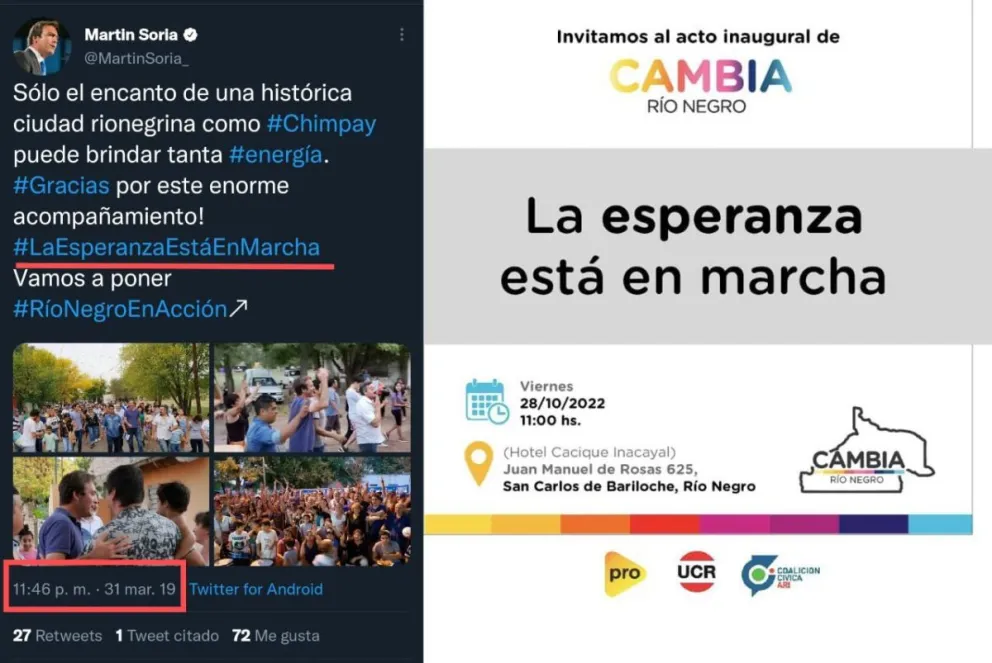 ¿Coincidencia o plagio? JxC usó un slogan de Martín Soria 