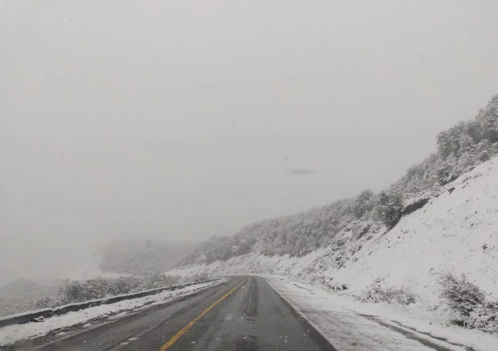 Así está el camino entre Bariloche y El Bolsón por la nevada
