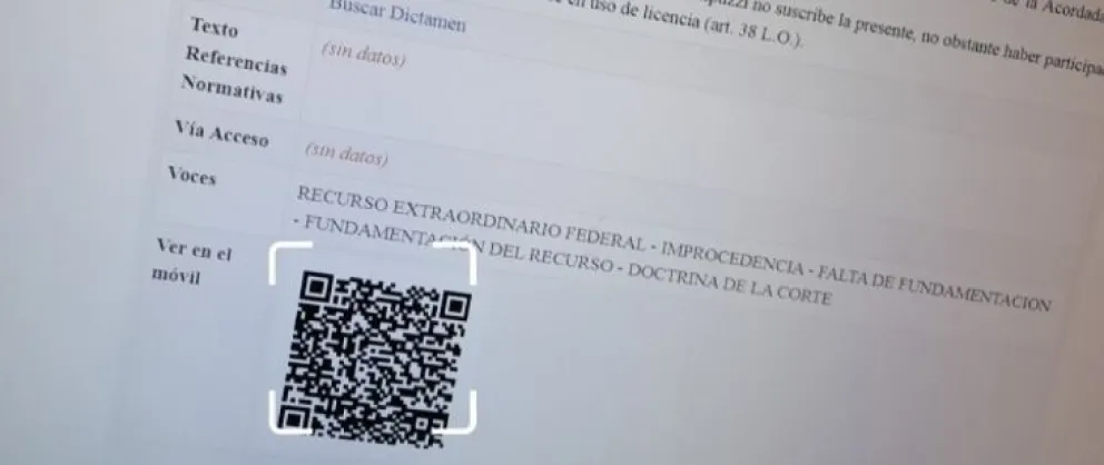 Todas las sentencias judiciales con código QR para facilitar el acceso