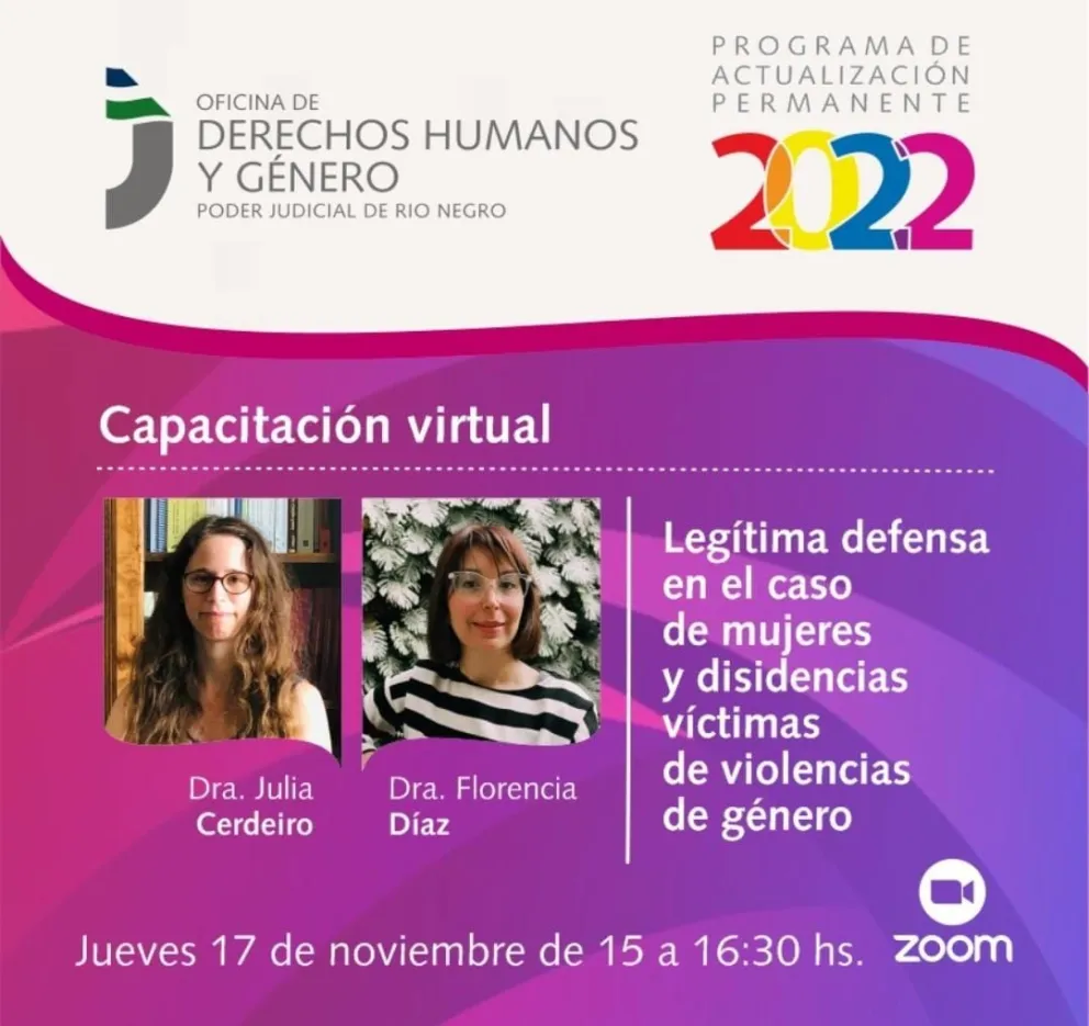 Videoconferencia sobre perspectiva de género y legítima defensa