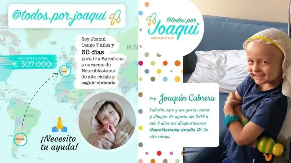 Joaquín tiene 7 años y necesita de la ayuda de todos para un tratamiento que le puede salvar la vida