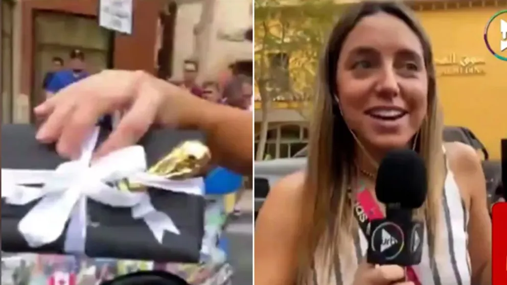 ¡Qué suerte! Una periodista recibió en vivo un increíble regalo de un qatarí millonario