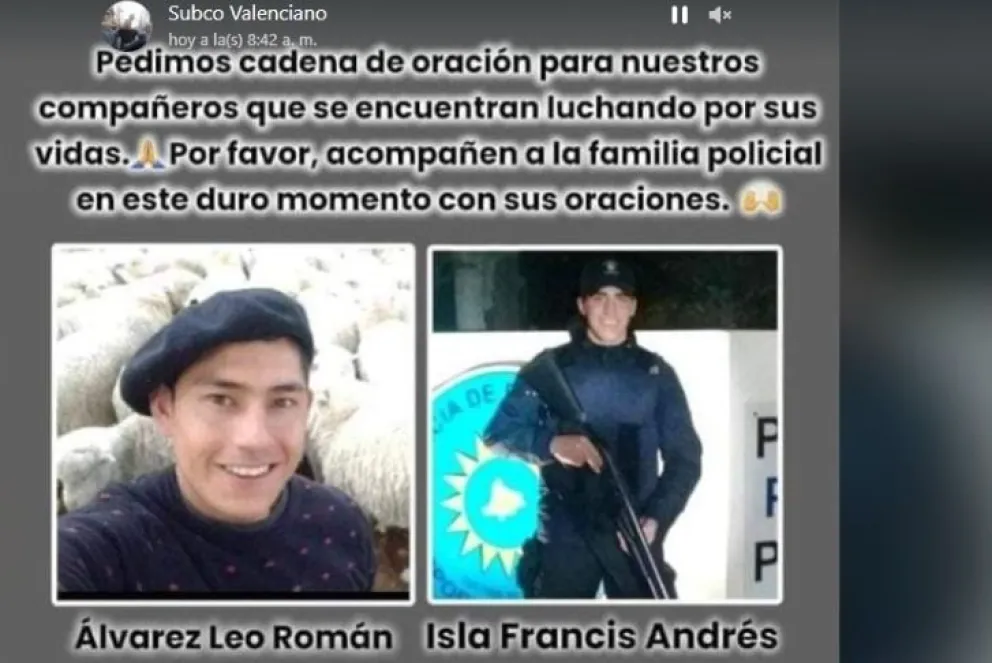 Piden cadena de oración y reúnen fondos para los dos policías que están hospitalizados