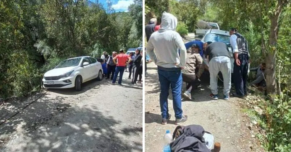Un auto casi cae por un barranco y piden urgentemente controles para circular por Tronador y cascada Los Alerces