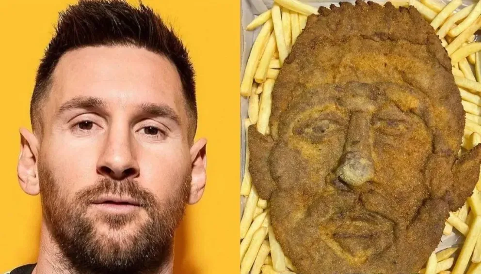 Messimanía: un restaurante creó una milanesa con la cara de Lionel Messi