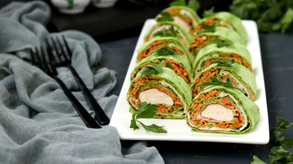 Especial para las Fiestas: pionono de espinacas sin harina de trigo