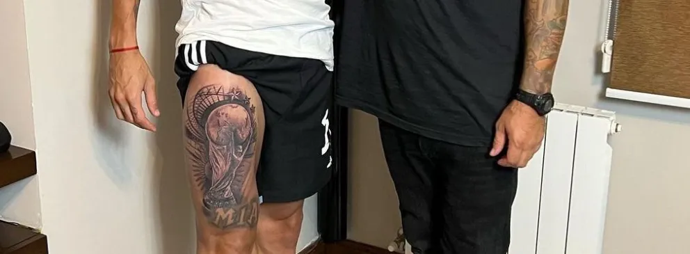 Angelito estrenó “tattoo” en homenaje a la Copa del Mundo