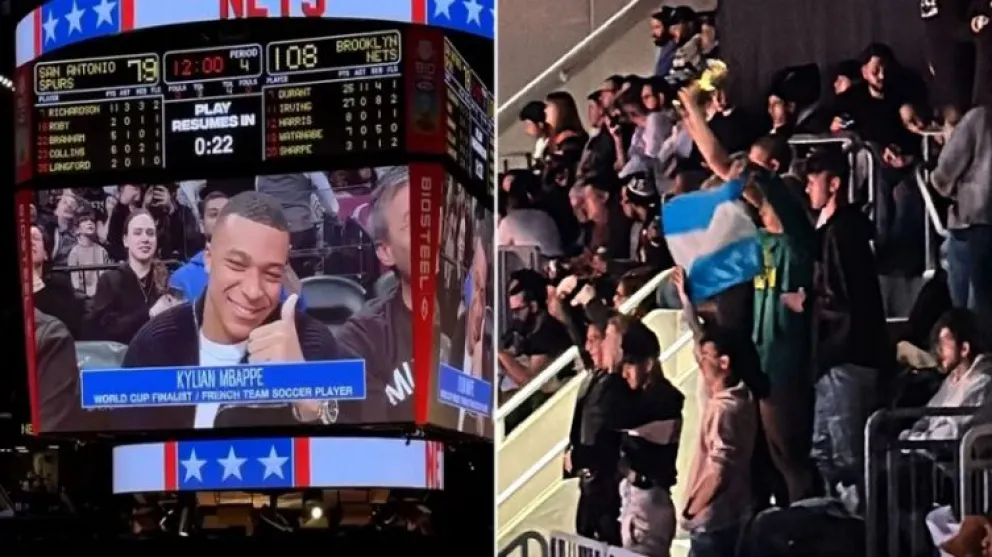 Su peor karma: Mbappé fue a ver un partido de la NBA y unos argentinos le cantaron “Muchachos”