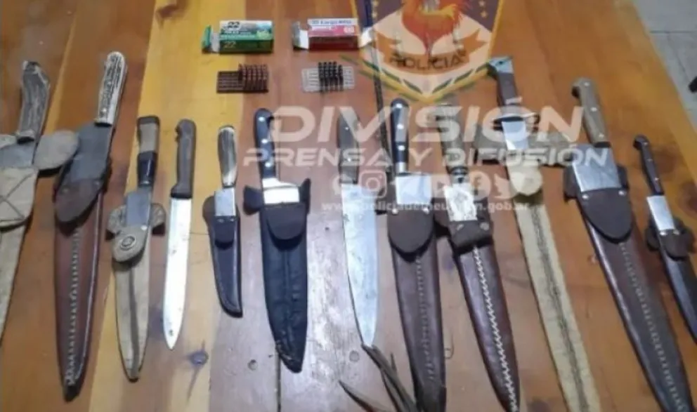 Secuestran armas blancas y municiones en un allanamiento en Villa Traful 