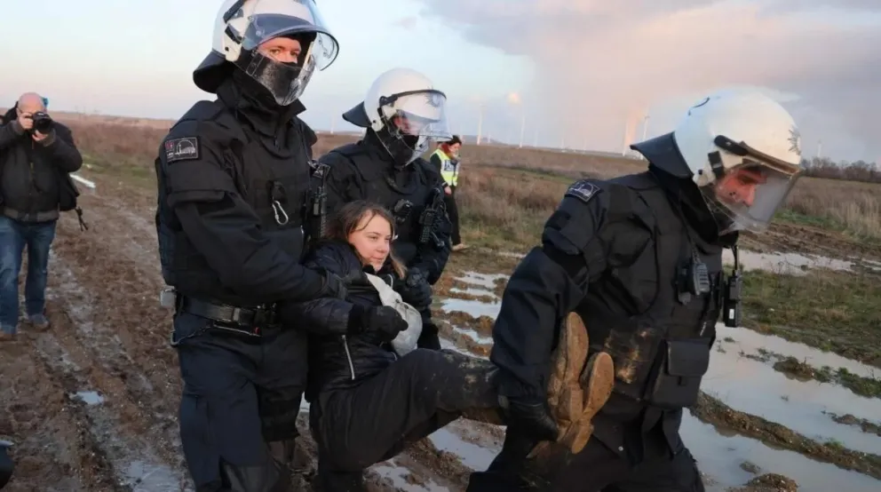 Detuvieron a Greta Thunberg durante una protesta contra una mina de carbón en Alemania