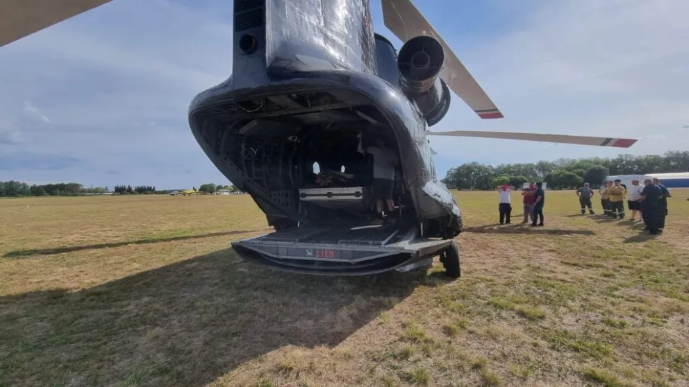 El helicóptero Chinook que hacía base en Bariloche fue enviado a la localidad de San Pedro