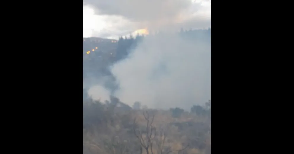 Fuego, ahora en el pinar ubicado detrás de las canchas de ADEFUL