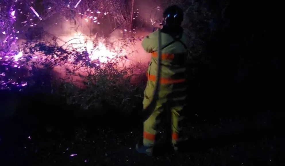 Bomberos debieron intervenir en un incendio de interfase en el cerro Currumahuida