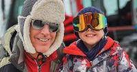 Marley mostró la primera clase de esquí de Mirko en Aspen