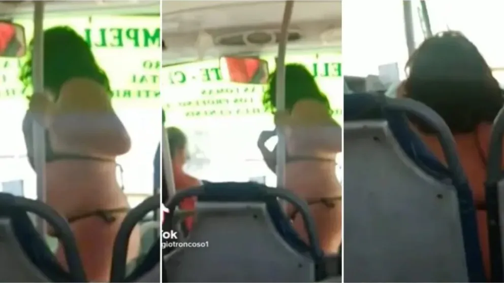 Se subió semidesnuda al colectivo y se viralizó: “Después le voy a pagar el pasaje”