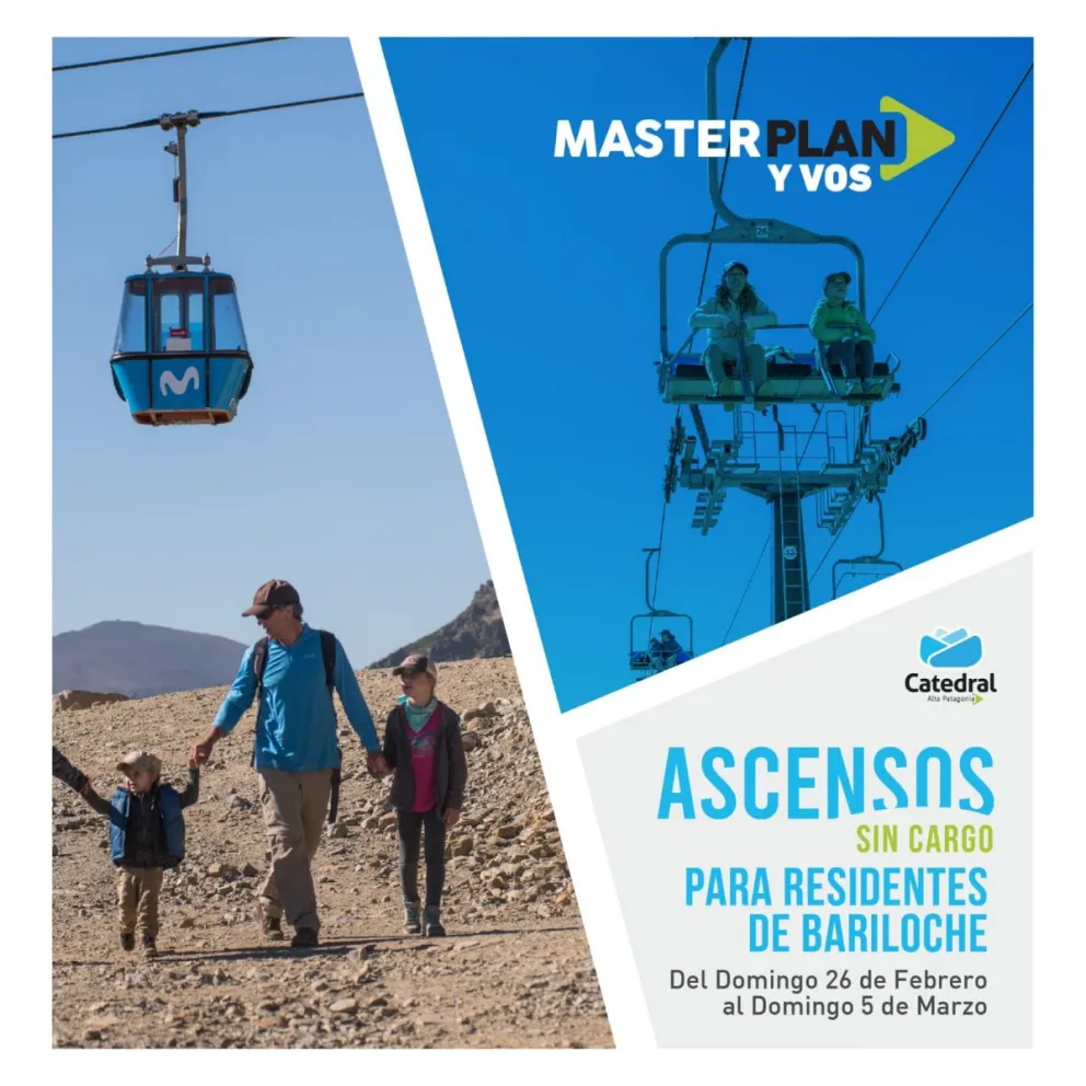 Residentes invitados a recorrer el cerro Catedral de manera gratuita