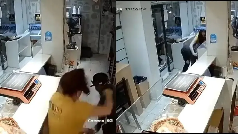 VIDEO: una panadera se defendió a cuchillazos ante un ladrón que quiso robarle dos días seguidos