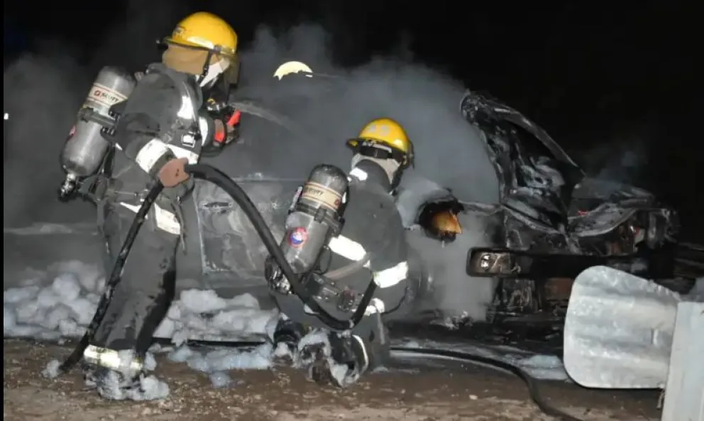 Un auto se incendió luego de impactar contra un caballo en la Ruta de los 7 Lagos