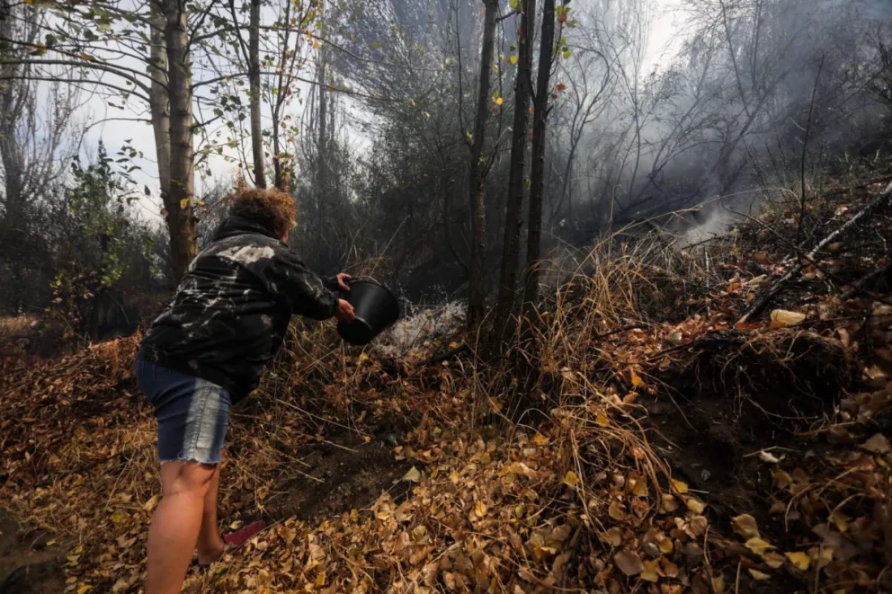 Controlan un incendio de interfase que estuvo a pocos metros de las casas