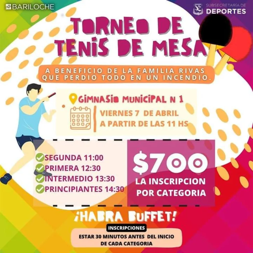 Organizan un Torneo de Tenis de Mesa solidario en el Municipal 1