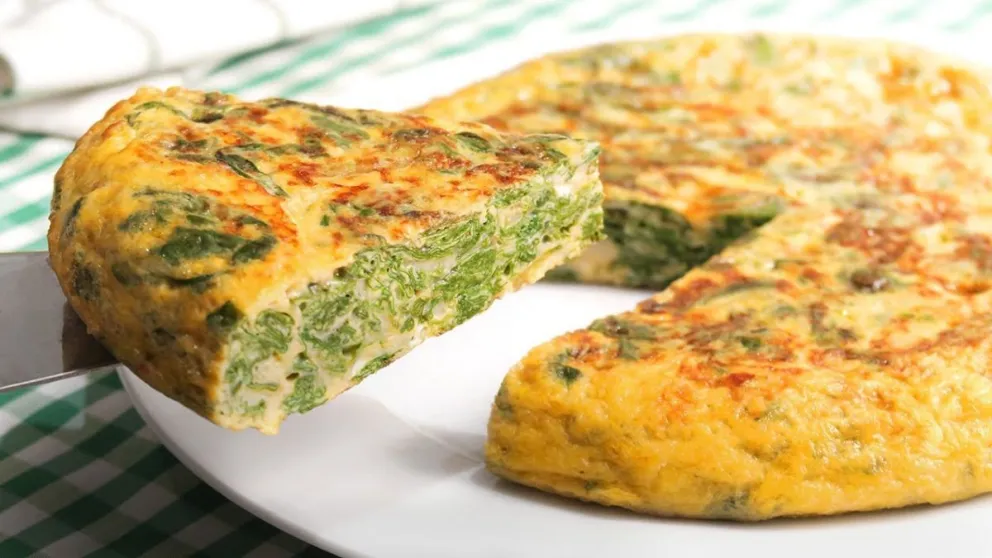 Tortilla de espinaca super fácil en 4 pasos