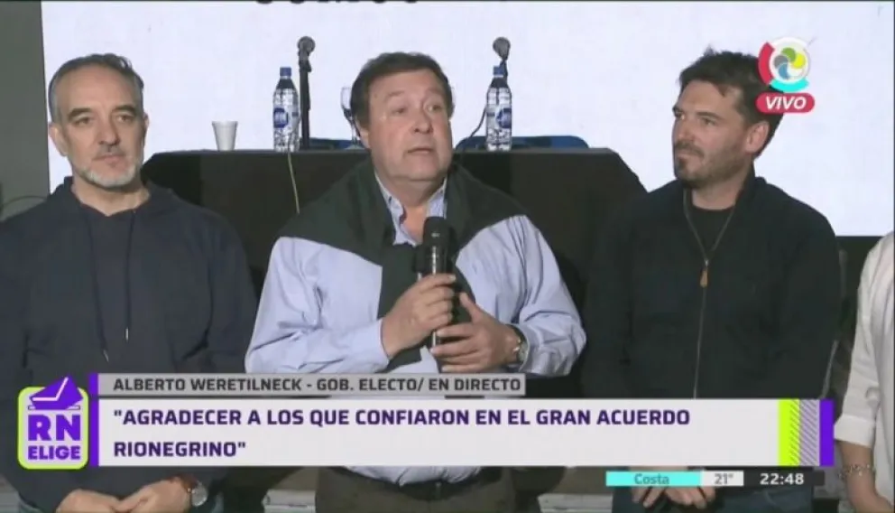 Amplio triunfo de Weretilneck en toda la provincia