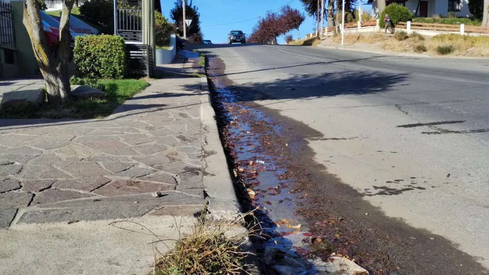 Importante pérdida de agua sobre 9 de Julio y Moreno