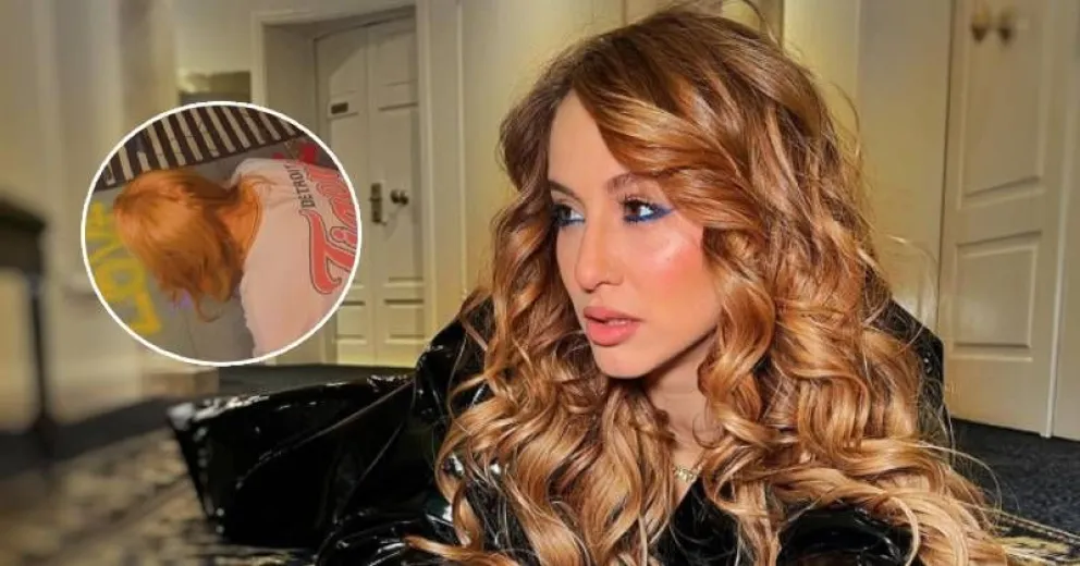 Flor Vigna mostró de qué extraña manera grafiteó el piso de su nueva casa