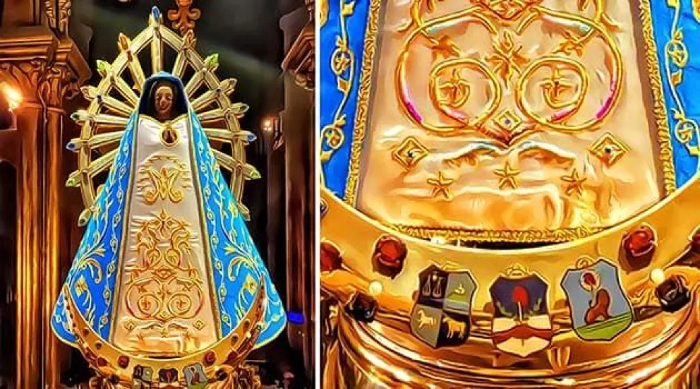 Le agregaron tres estrellas a la Virgen de Luján por la victoria de la Selección Argentina