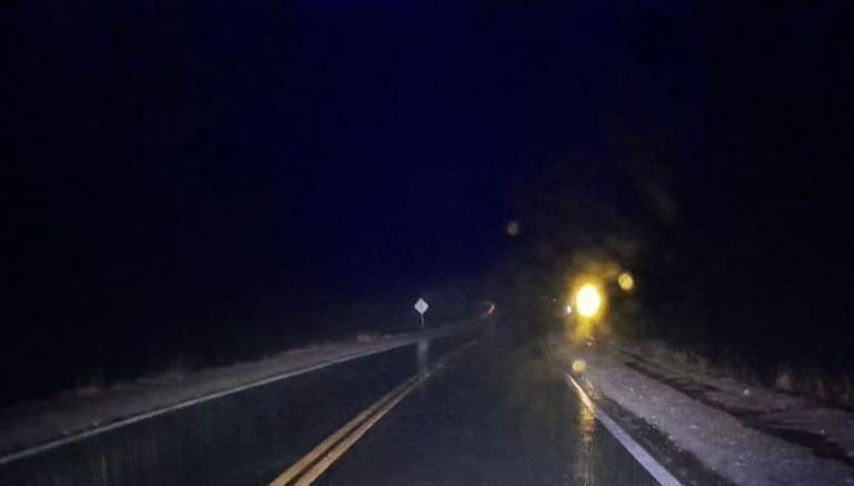 Piden precaución para transitar por Ruta 40 Sur por calzada mojada