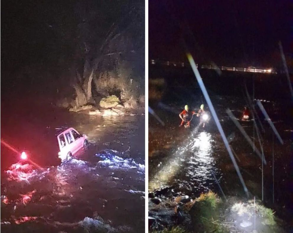 Encaró por el río para eludir un piquete: lo rescataron los bomberos