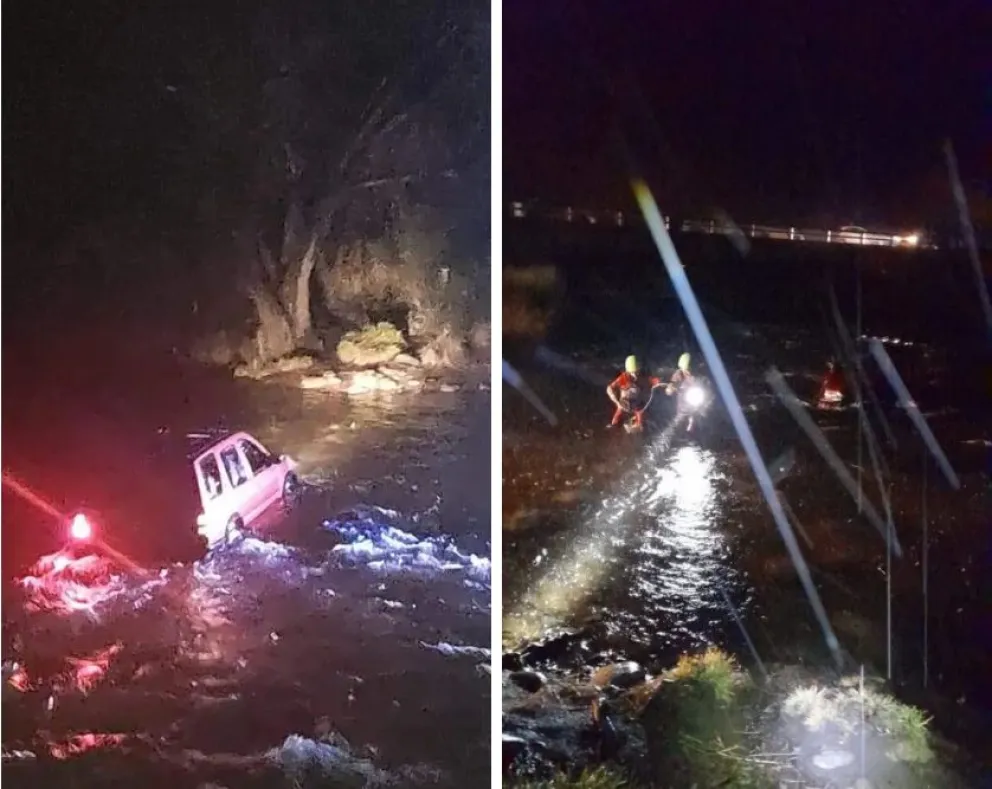 Encaró por el río para eludir un piquete: lo rescataron los bomberos