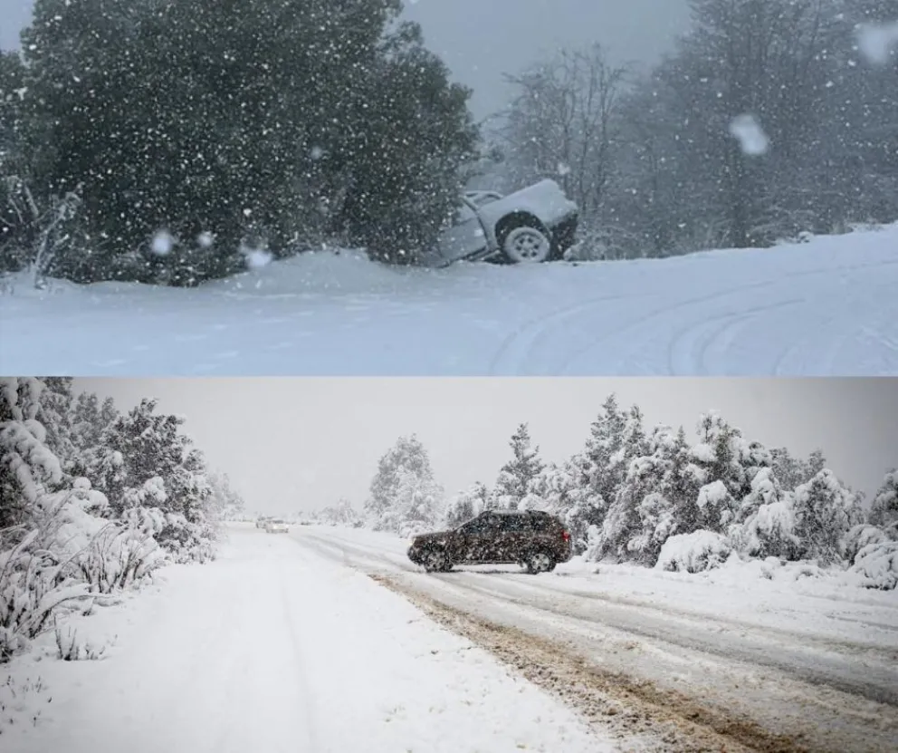 Despistes de vehículos y caos vial en Bariloche tras la primera "nevadita" del 2023