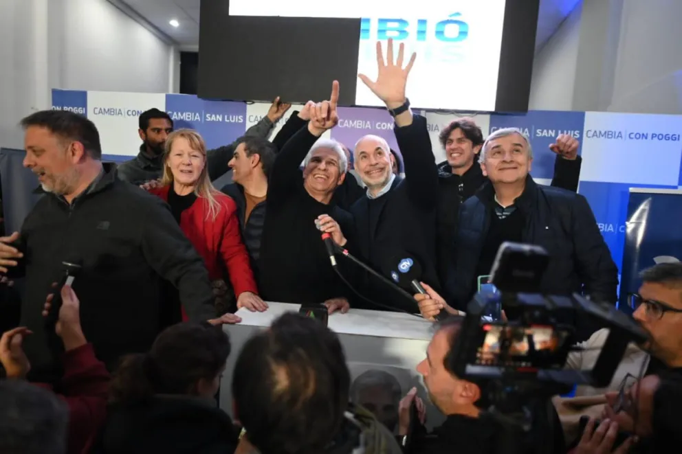 Dirigentes de Juntos por el Cambio celebraron el triunfo de Poggi en San Luis
